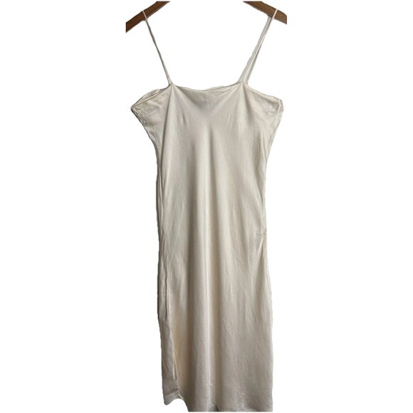 Vintage 90s Victoria Secret Gold Label 100% Silk Slip Midi Dress Large Cream - Picture 3 of 15